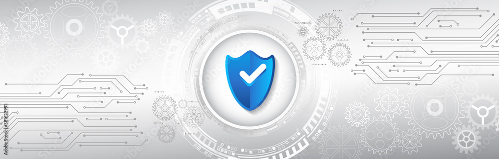 Poster Vector illustration of a data security services. Data protection, privacy, and internet security concept. Cybersecurity for business and internet project.