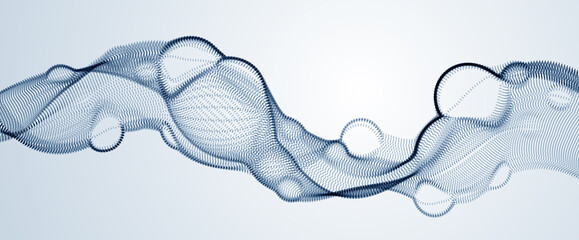 Microscopic biological mutation virus, abstract vector particles shape, nano medical technology, microbiology science fiction theme illustration.