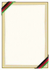 Vertical  frame and border with Malawi flag