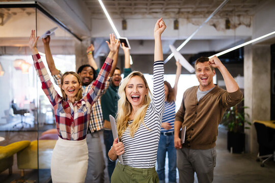 Group of successful business people designers architects in office