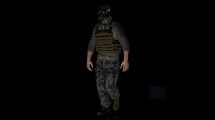 Military 3D-rendering, Male soldier 3d model
