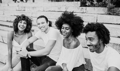 Group of friends spending time togeher in New york city