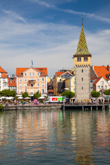 Seaside promenade, Harbour, , Island Lindau, Lindau at Lake Constance, Lake Constance region, Swabia, Bavaria, Germany, Europe