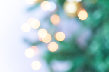 Obraz premium Abstract Christmas background Yellow bokeh lights