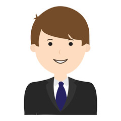 Man Avatar Business Smile Cartoon Illustration Vector