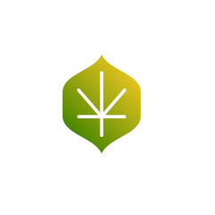 line art marijuana bone leaves in a leaf shape