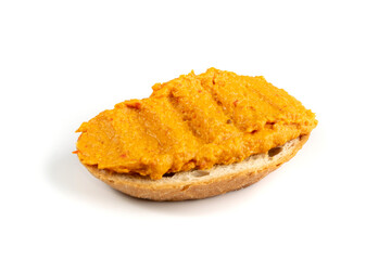 Orange Hummus Smear Isolated Spicy Tahini Spread