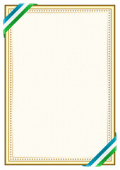 Vertical  frame and border with Uzbekistan flag