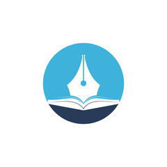 Book pen vector logo design. Logo design vector for education department.