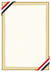 Vertical  frame and border with Yemen flag