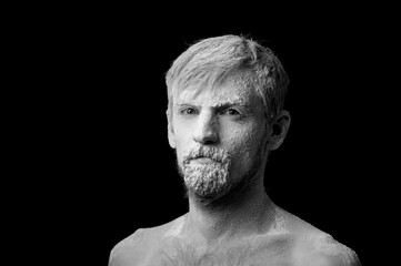 portrait of a guy in white powder