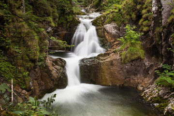 Fototapeta na wymiar Rottach-Waterfall, near lake Tegernsee in Upper Bavaria, Germany, Europe,