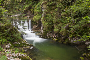 Fototapeta na wymiar Rottach-Waterfall, near lake Tegernsee in Upper Bavaria, Germany, Europe,