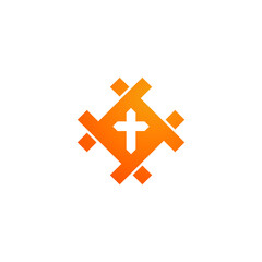Fototapeta premium cross logo in geometric shape
