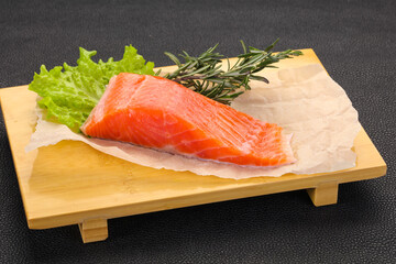 Piece of raw salmon