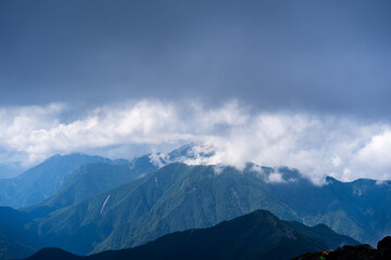 mountains and clouds