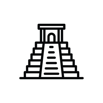 recommend clip art: Mayan Pyramid (Landmarks Monuments) icon outline vector. isolated on white background