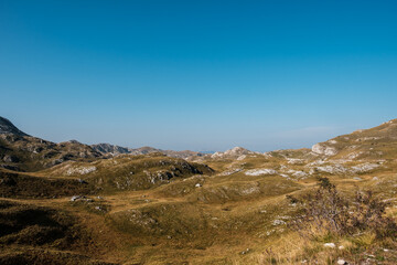 Fototapeta na wymiar Scenic view of mountain autumn landscape in Montenegro.