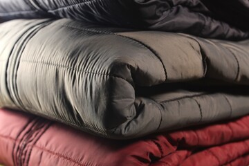 Folded puffer jackets for winter wear