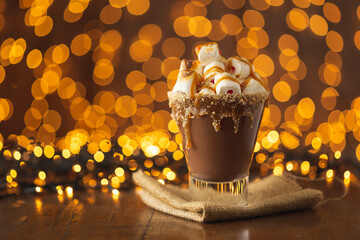 Hot chocolate and Christmas lights