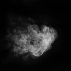 Smoke fragments on a black background. Abstract background, design element, for overlay on pictures