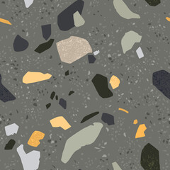 Cotton fabric Terrazzo polished stone trendy vector abstract background. Italian and classic venetian style. Seamless pattern for home decore, textile, wallpaper, tile, wrapping