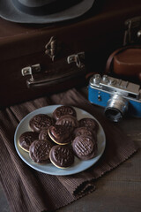 Vintage dark mood chocolate biscuits