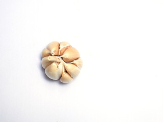 garlic on a white background