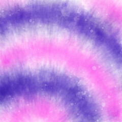 Brush strokes tie dye pattern abstract background in purple and pink colors, digital illustration