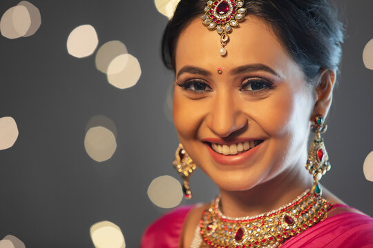 Close up of a beautiful lady smiling 	