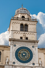 Fototapeta na wymiar Medieval Clock Tower in Padua downtown (Padova, XIV century), Piazza dei Signori, Veneto, Italy, Europe.
