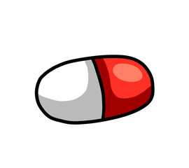 Stylized Cartoon Little Red Pill
