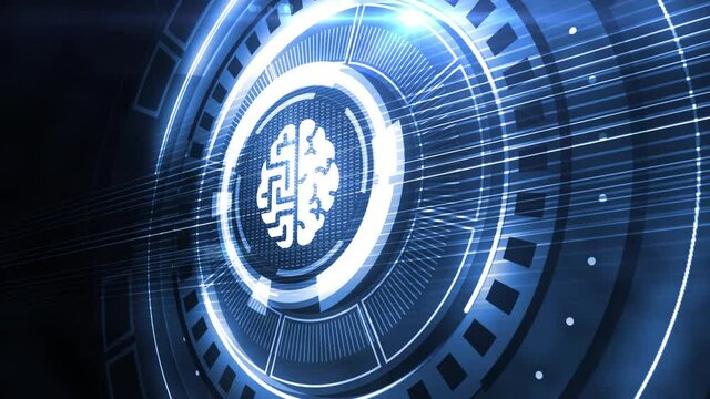 Artificial intelligence (AI), machine learning and modern computer technologies concepts. Business, Technology, Internet and network concept.