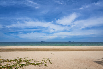 Thung Wua Laen Beach seascape view of chomphon thailand