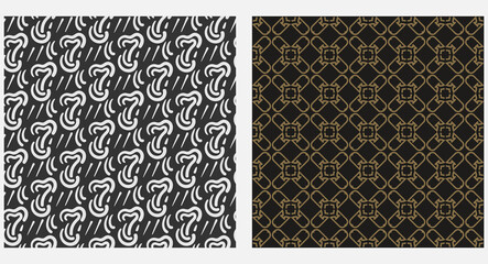 Decorative background in retro style, seamless wallpaper texture. Vector illustration