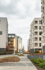 A modern housing estate pavement.