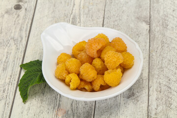 Sweet ripe tasty yellow raspberry