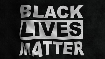 Black Lives Matter Flag - Black and White. 3d illustration
