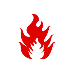 Red fire signs on white background,vector