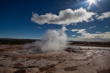 Strokkur geothermal geysir in Iceland