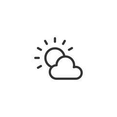 Sun with cloud icon. The weather symbol modern, simple, vector, icon for website design, mobile app, ui. Vector Illustration