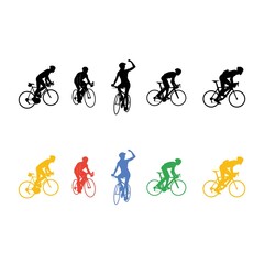 Obraz premium Colorful Silhouette of Freestyle Cycling