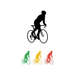 Fototapeta na wymiar Colorful Silhouette of Freestyle Cycling