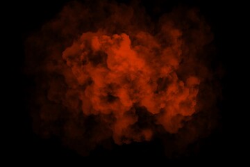 3d red color splash on abstract black background