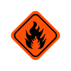 Orange fire sign on white background,vector