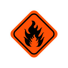 Orange fire sign on white background,vector