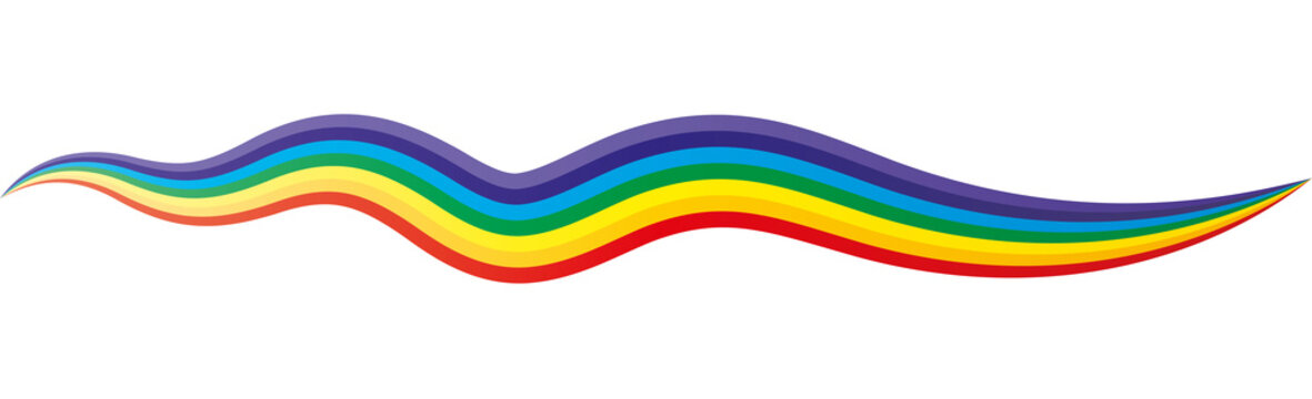 Regenbogen, Regenbogenfarben als Linie, Pinselstrich, Banner Regenbogen, Vektor, isoliert