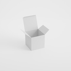 box packaging product photo mockup- square cube cardboard delivery open
4k