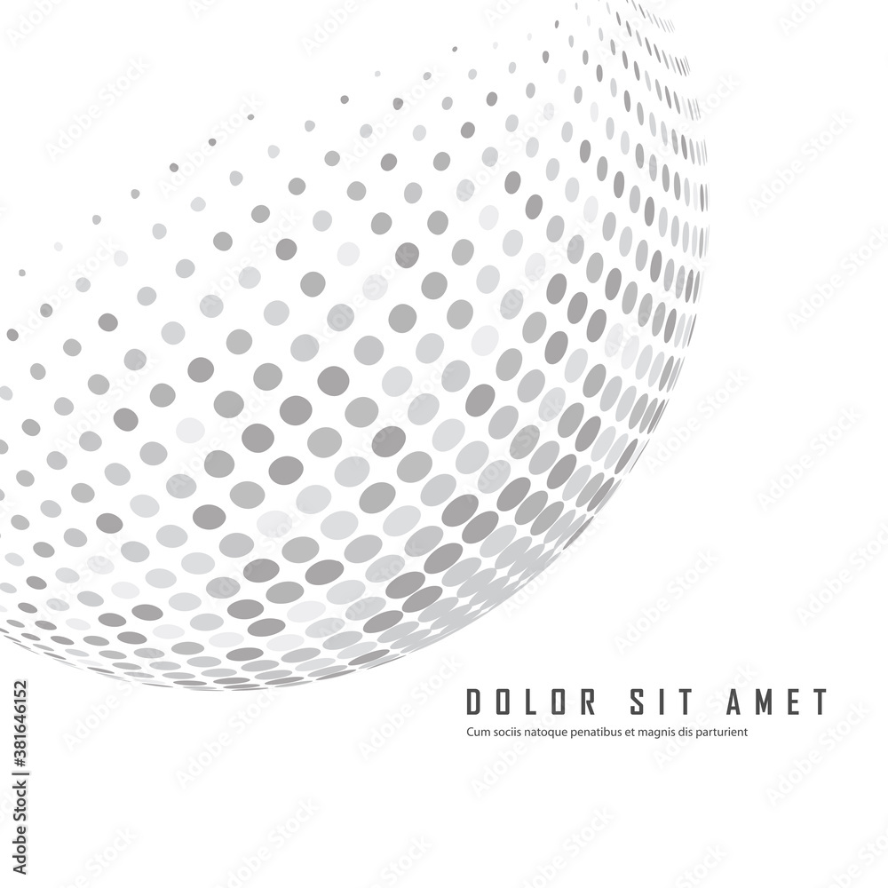 Poster Vector 3d sphere consisting color points