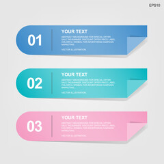 Banner paper tag for business template background. Vector.